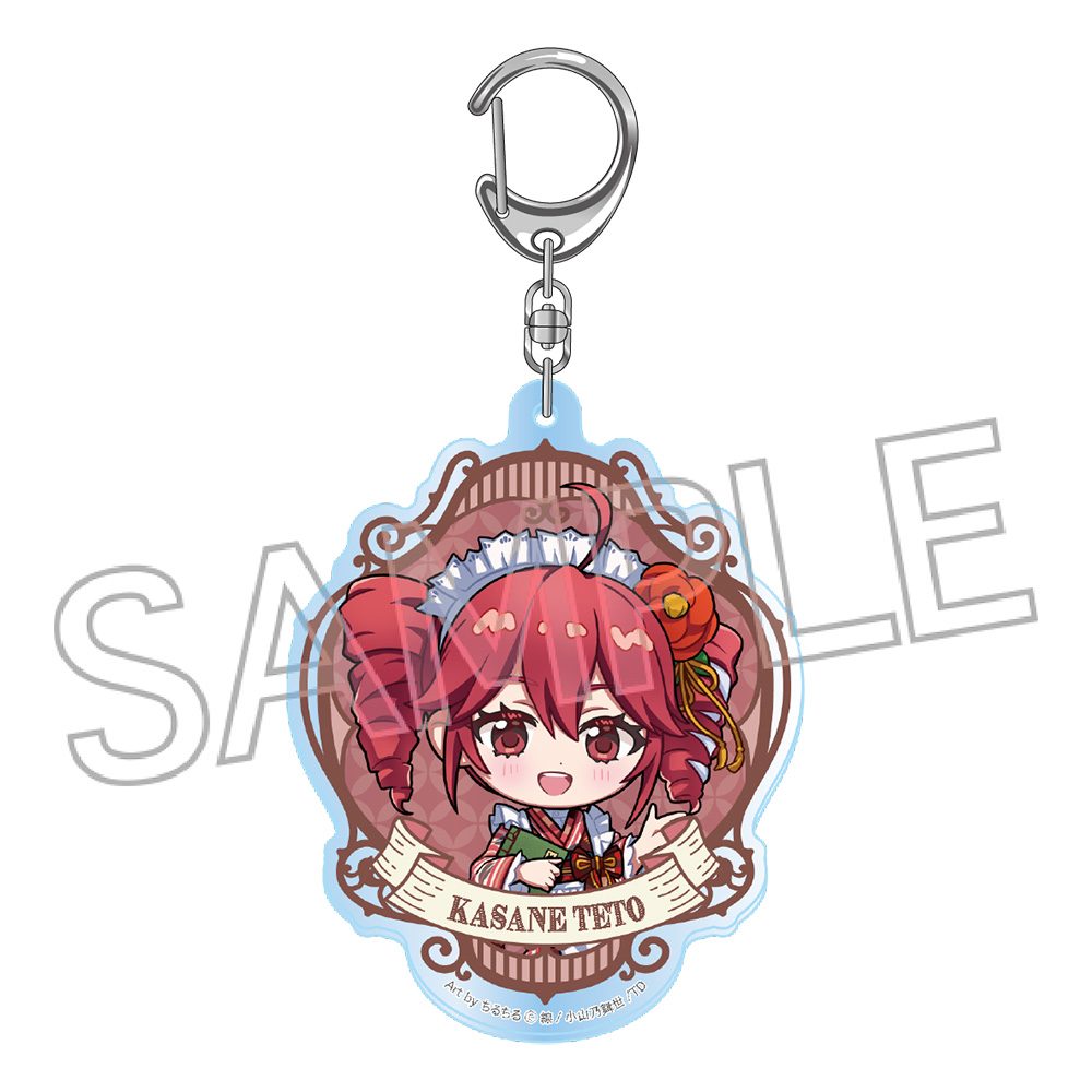 重音テト 和風モダンカフェ アクリルキーホルダー デフォルメA (Kasane Teto Japanese Style Modern Cafe Acrylic Key Chain Deformed A)