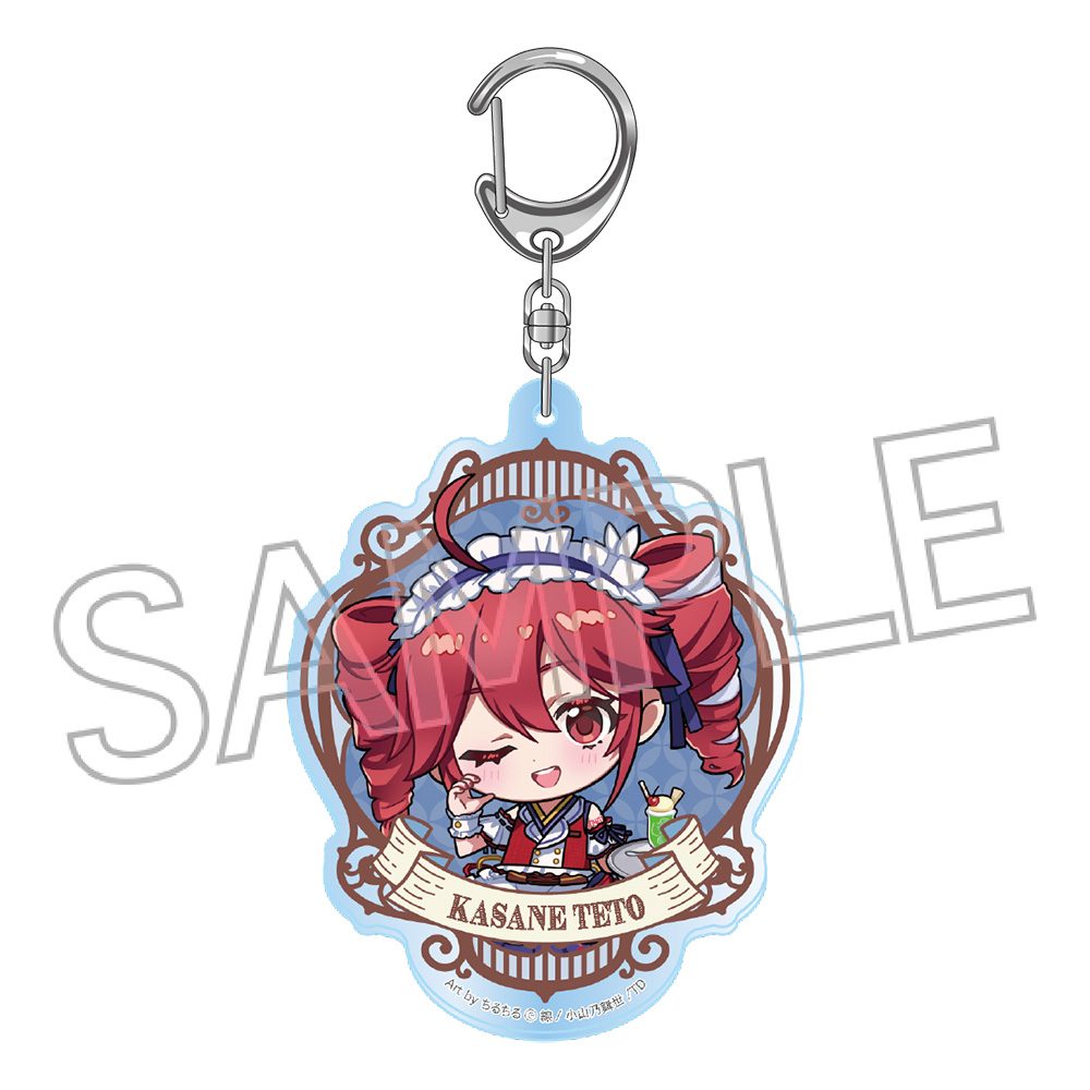 重音テト 和風モダンカフェ アクリルキーホルダー デフォルメB (Kasane Teto Japanese Style Modern Cafe Acrylic Key Chain Deformed B)