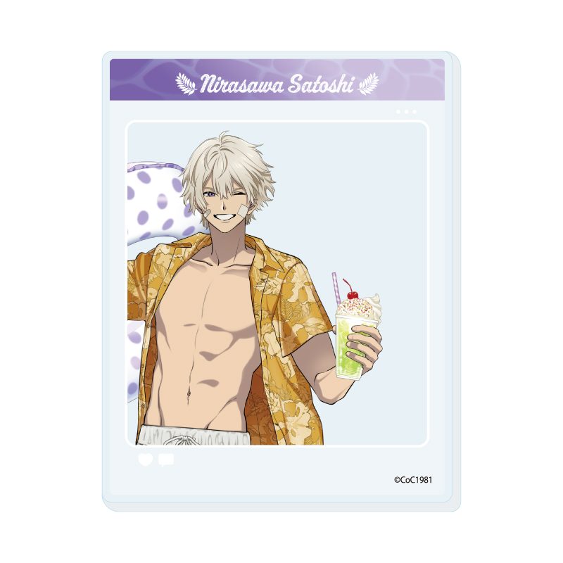 アクリルカード プルガトリウムの夜 デストルドーの使者 06 韮澤理紫 夏カフェVer.(描き下ろしイラスト) (Acrylic Card "Night of Purgatorium" "Messenger of Destrudo" 06 Nirasawa Satoshi Summer Cafe Ver. (Original Illustration))