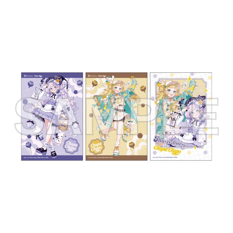 L版ブロマイド3枚セット 複数イラストレーター×チュッパチャプス 02 上倉エク(コラボイラスト) (L Size Bromide 3 Set Illustrators x Chupa Chups 02 Eku Uekura (Collaboration Illustration))