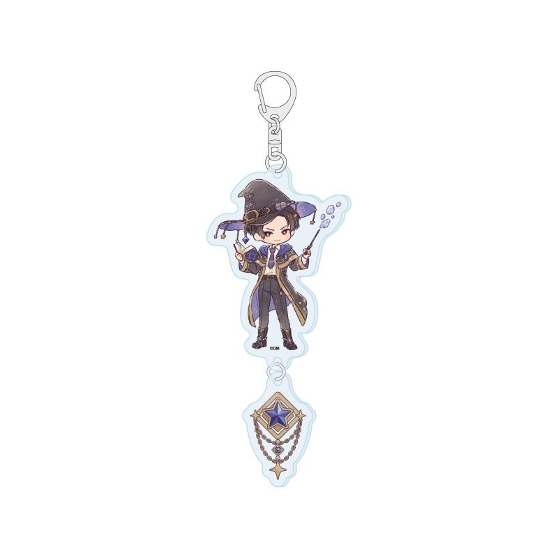 連結アクリルキーホルダー Obey Me! Nightbringer 01 魔法使いVer. ルシファー(レトロアートイラスト) (Linked Acrylic Key Chain "Obey Me! Nightbringer" 01 Wizard Ver. Lucifer (Retro Art Illustration))