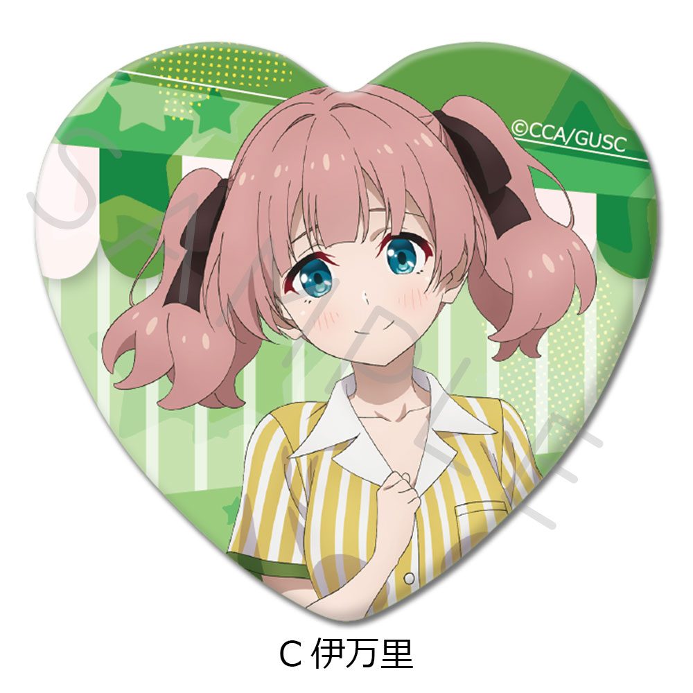 グロウアップショウ -ひまわりのサーカス団- ハート型缶バッジ C 伊万里 ("Grow Up Show" Heart Can Badge C Imari)