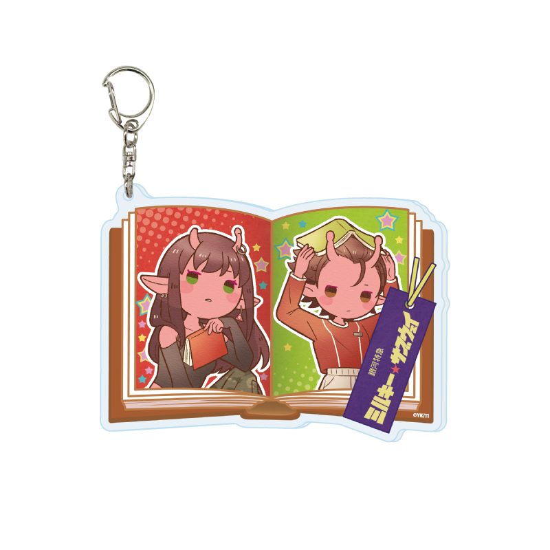 デカアクリルキーホルダー 銀河特急 ミルキー☆サブウェイ 02 アカネ&カナタ 秋服読書Ver.(レトロアートイラスト) (Deka Acrylic Key Chain "MILKY SUBWAY THE GALACTIC LIMITED EXPRESS" 02 Akane & Kanata Autumn Outfit Reading Ver. (Retro Art Illustration))
