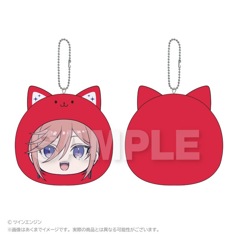 THE RIBBON HERO リボンヒーロー まるめいつクッションキーホルダー サファイア(私服) ("The Ribbon Hero" Marumates Cushion Key Chain Sapphire (Casual Outfit))