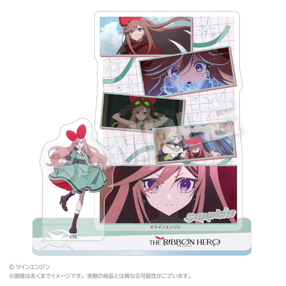 THE RIBBON HERO リボンヒーロー メモリーズアクリルマスコット サファイア(私服) ("The Ribbon Hero" Memories Acrylic Mascot Sapphire (Casual Outfit))