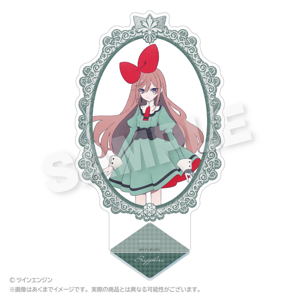 THE RIBBON HERO リボンヒーロー 額縁風アクリルスタンド サファイア(私服) ("The Ribbon Hero" Frame Style Acrylic Stand Sapphire (Casual Outfit))