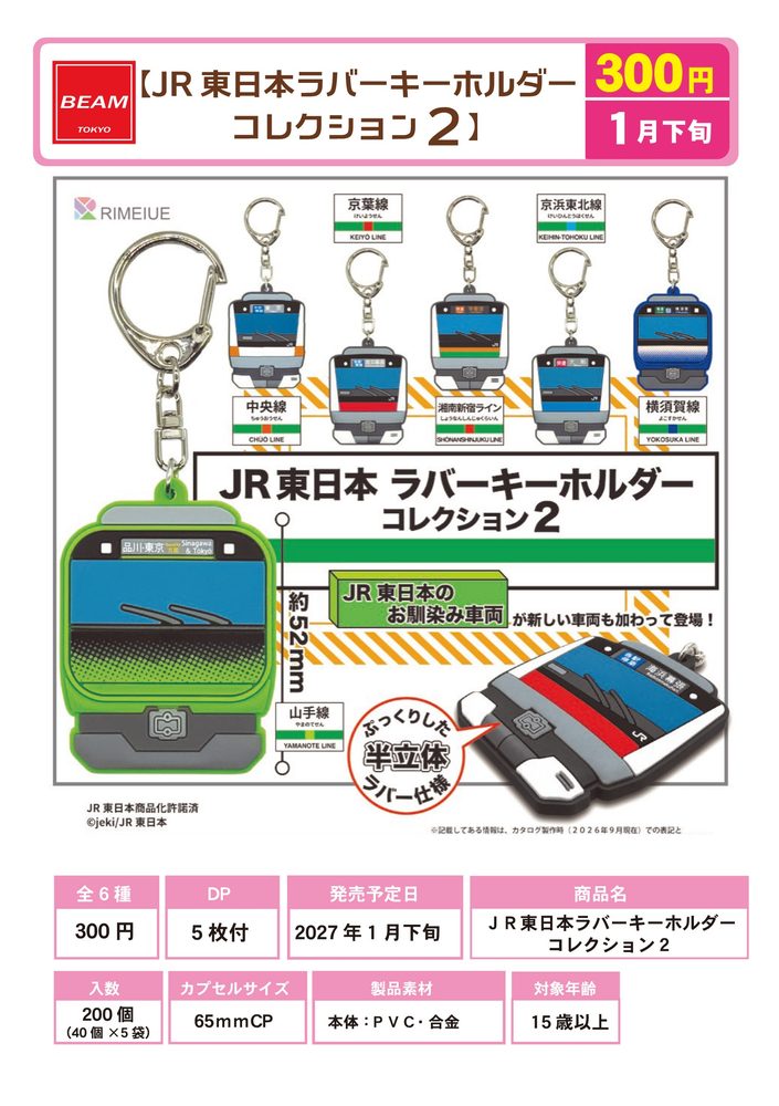 300円カプセル JR東日本ラバーキーホルダー コレクション2 (East Japan Railway Company Rubber Key Chain Collection 2)