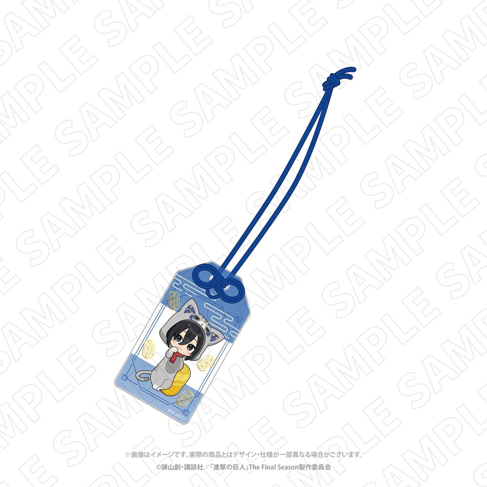進撃の巨人 招き猫 お守り風箔押しアクリルチャーム ミカサ ("Attack on Titan" Manekineko Omamori Style Gilding Acrylic Charm Mikasa)