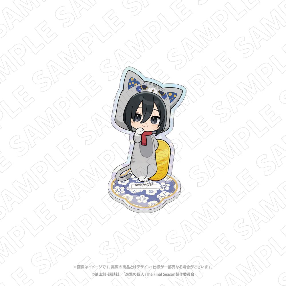 進撃の巨人 招き猫 ホログラムアクリルスタンド ミカサ ("Attack on Titan" Manekineko Hologram Acrylic Stand Mikasa)
