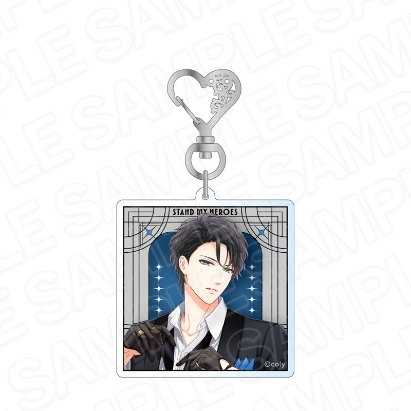 スタンドマイヒーローズ ホログラムアクリルキーホルダー Hands in Black 青山樹 ("Stand My Heroes" Hologram Acrylic Key Chain Hands in Black Aoyama Itsuki)
