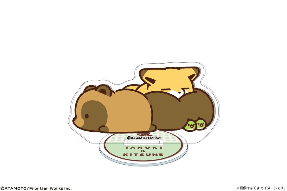 タヌキとキツネ ミニアクリルスタンド 08 タヌキ&キツネ&トリ ("Tanuki & Kitsune" Mini Acrylic Stand 08 Tanuki & Kitsune & Tori)