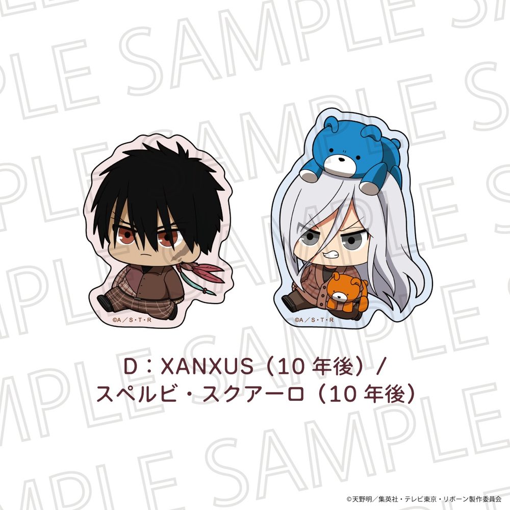 家庭教師ヒットマンREBORN! ぷちてく ステッカーセットD XANXUS(10年後)/スペルビ・スクアーロ(10年後) ("Reborn!" Puchi Teku Sticker Set D XANXUS (10 Years Later) / Superbia Squalo (10 Years Later))