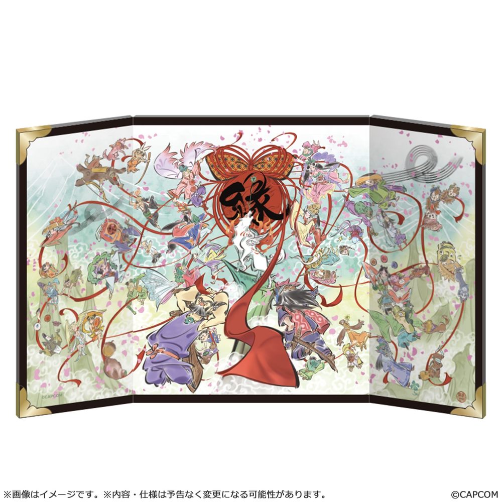大神 ミニ屏風 20周年記念アート ("Okami" Mini Folding Screen 20th Anniversary Art)