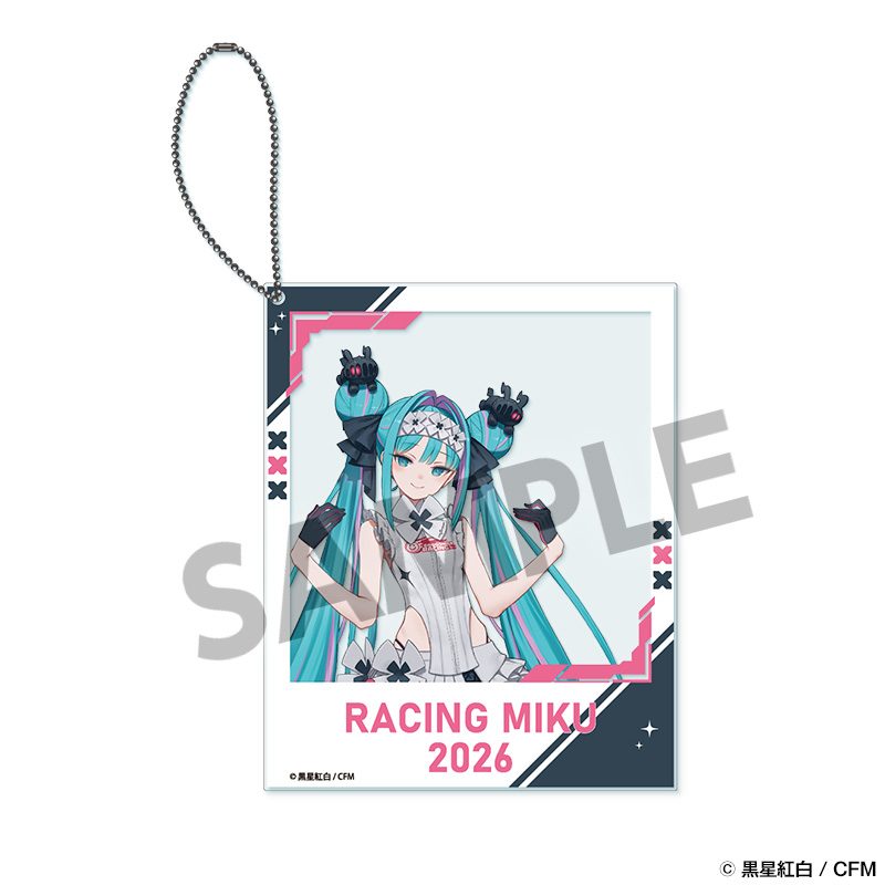 レーシングミク 2026 カフェ Ver. ポラロイド風アクリルキーホルダー (Racing Miku 2026 CAFE Ver. Polaroid-style Acrylic Keychain)