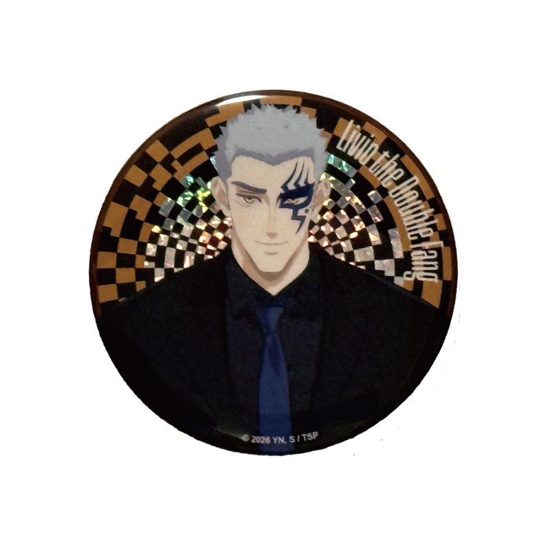 TRIGUN STARGAZE 描き下ろしメタリック缶バッジ リヴィオ・ザ・ダブルファング ("Trigun Stargaze" Original Illustration Metallic Can Badge Livio the Double Fang)