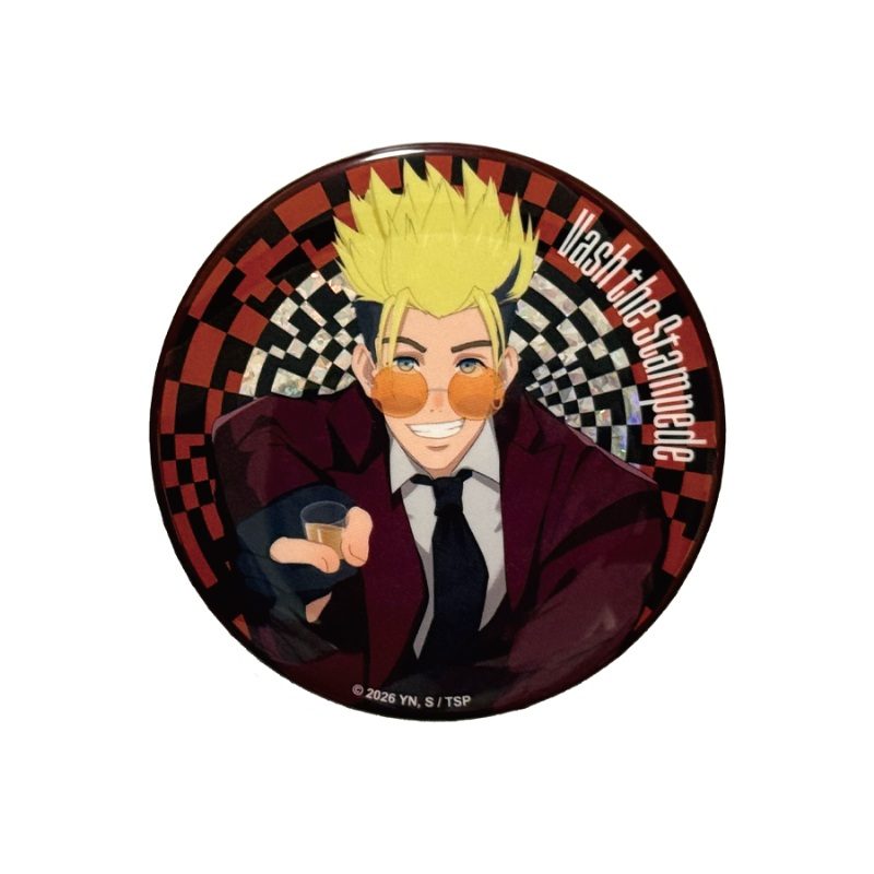 TRIGUN STARGAZE 描き下ろしメタリック缶バッジ ヴァッシュ・ザ・スタンピード ("Trigun Stargaze" Original Illustration Metallic Can Badge Vash the Stampede)