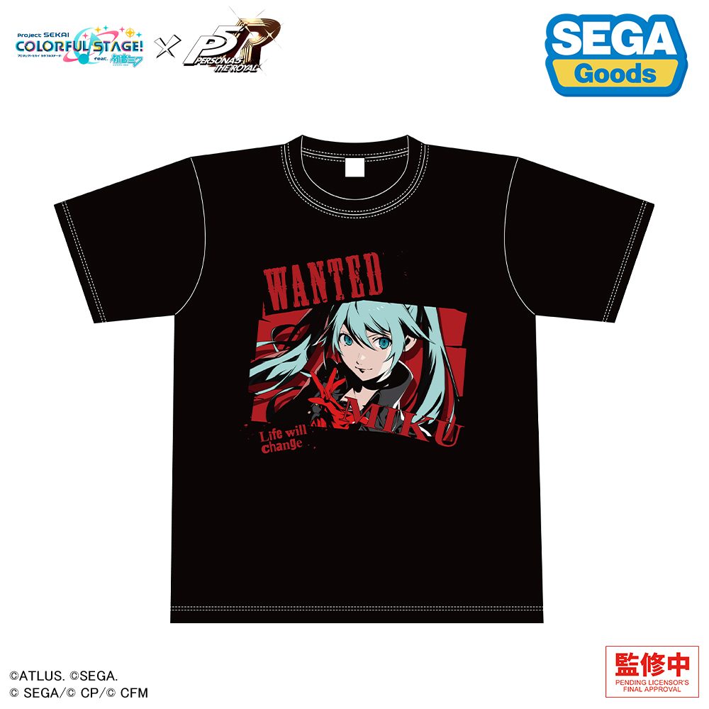 プロジェクトセカイ カラフルステージ! feat. 初音ミク×ペルソナ5 ザ・ロイヤル グラフィックTシャツ 初音ミク ("Project SEKAI Colorful Stage! feat. Hatsune Miku" x "Persona 5 Royal" Graphic T-shirt Hatsune Miku)