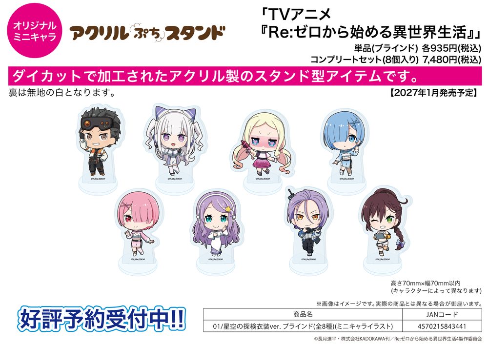 アクリルぷちスタンド Re:ゼロから始める異世界生活 01 星空の探検衣装Ver.(ミニキャライラスト) (Acrylic Petit Stand "Re:Zero kara Hajimeru Isekai Seikatsu" 01 Starry Sky Explorer Costume Ver. (Mini Character Illustration))