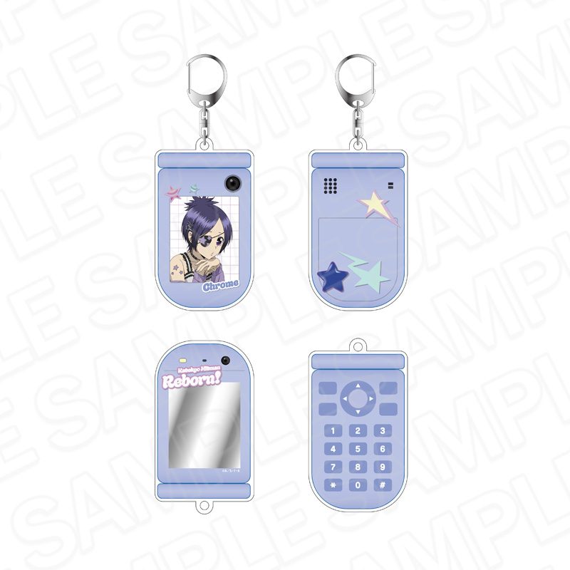 家庭教師ヒットマンREBORN! ガラケー風キーホルダー クローム髑髏 STAR Ver. ("Reborn!" Feature Phone Style Key Chain Chrome Dokuro Star Ver.)