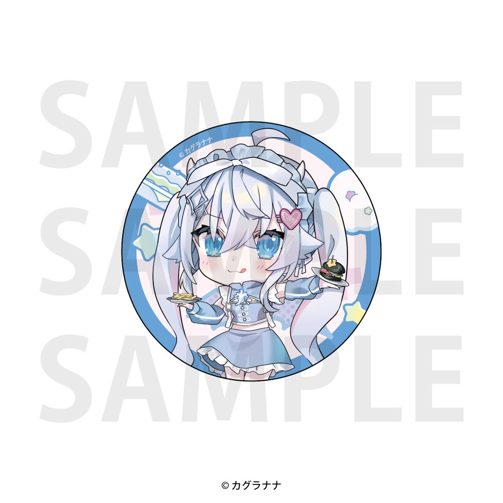 カグラナナ×E-DINER コラボカフェ メタリック缶バッジ ミニキャラB (Kagura Nana x E-DINER Collaboration Cafe Metallic Can Badge Mini Character B)