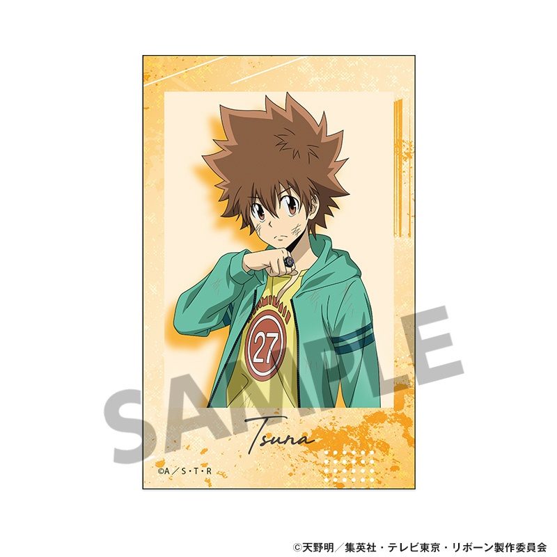 家庭教師ヒットマンREBORN! 描き下ろしインスタントフォト風ステッカー 沢田綱吉 ("Reborn!" Original Illustration Instant Photo Style Sticker Sawada Tsunayoshi)