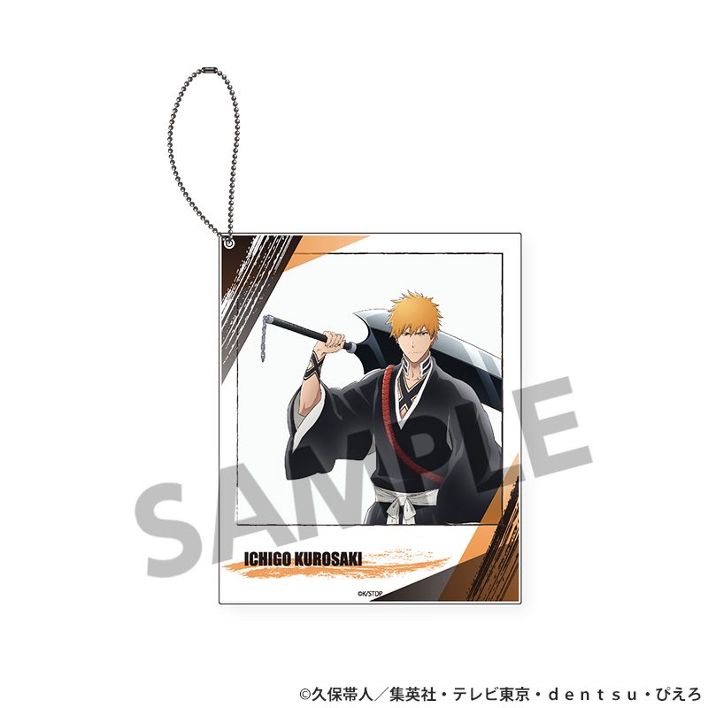 BLEACH 千年血戦篇 ポラロイド風アクリルキーホルダー 黒崎一護 ("Bleach: Thousand-Year Blood War" Polaroid-Style Acrylic Key Chain Kurosaki Ichigo)