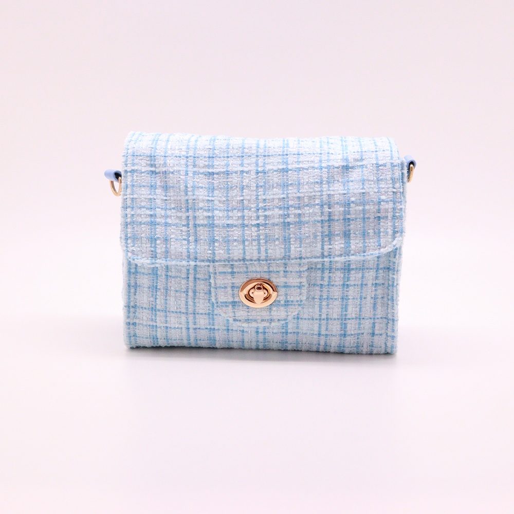 CONC-CO639 推しごとstyle ツイードシリーズ サッチェルバッグ ライトブルー (Oshigoto Style Tweed Series Satchel Bag Light Blue)