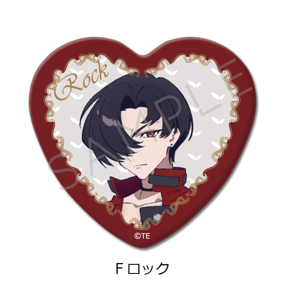 THE RIBBON HERO リボンヒーロー ハート型缶バッジ F ロック ("The Ribbon Hero" Heart Can Badge F Rock)