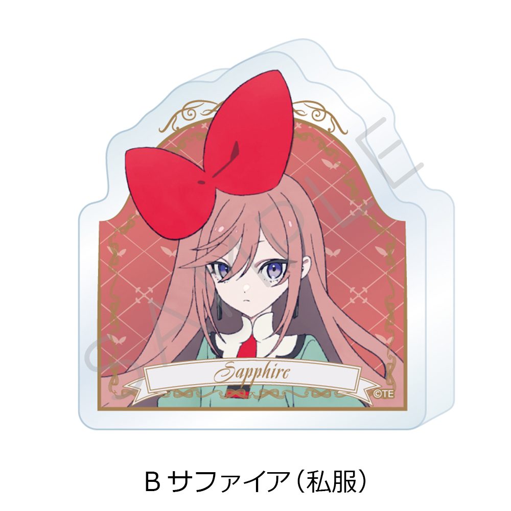 THE RIBBON HERO リボンヒーロー アクリルミニブロック B サファイア(私服) ("The Ribbon Hero" Acrylic Mini Block B Sapphire (Casual Outfit))