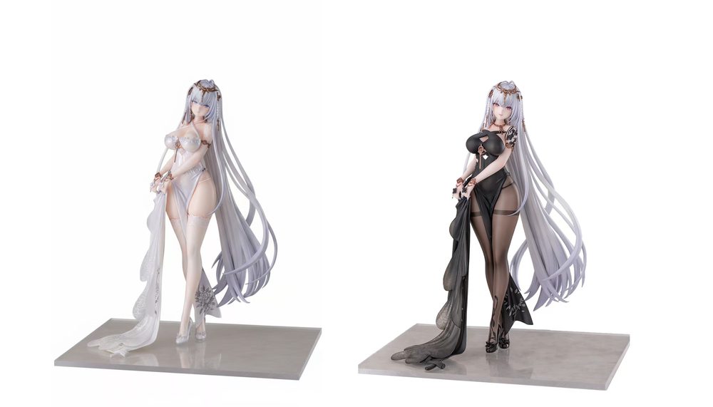 AniGame アズールレーン エムデン 水月のリチェルカーレVer. 1/6スケール塗装済完成品フィギュア(白&黒 2体セット) (ANIGAME "AZUR LANE" EMDEN: MOONSILVER UNION VER. 1/6 SCALE FIGURE (WHITE & BLACK SET OF TWO))