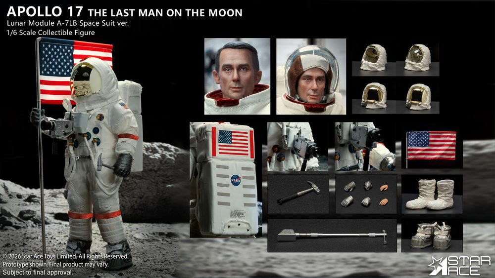 スターエーストイズ アポロ17 月面に立った最後の男 アクションフィギュア (Star Ace Toys Apollo 17 The Last Man On The Moon Action Figure)
