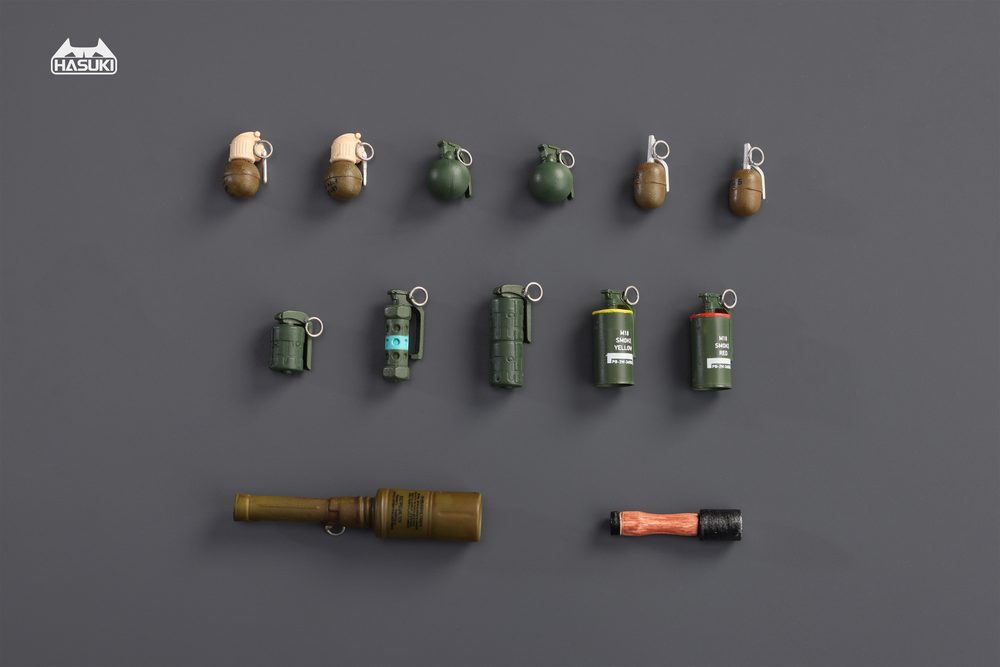 HASUKI WM-06 1/12スケール 手榴弾 装備セット (HASUKI WM-06 1/12 SCALE HAND GRENADE EQUIPMENT SET)