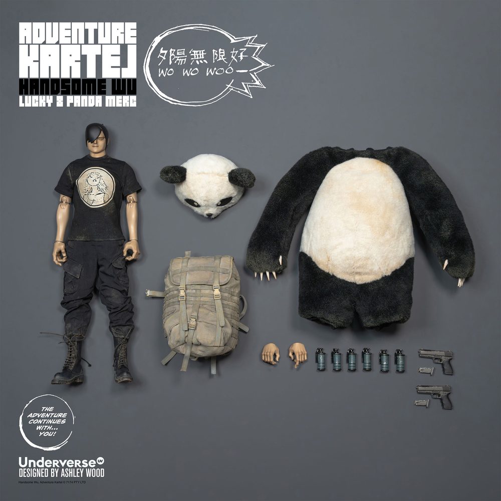 Underverse Adventure Kartel(アドベンチャーカルテル) DIRTY BOI PANDA HANDSOME WU(ダーティー・ボーイ・パンダ・ハンサム・ウー) 1/6スケール可動フィギュア (UNDERVERSE ADVENTURE KARTEL DIRTY BOI PANDA HANDSOME WU 1/6 SCALE ACTION FIGURE)