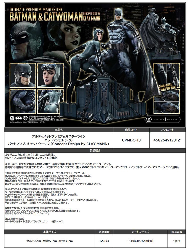 アルティメットプレミアムマスターライン バットマン(コミック) バットマン&キャットウーマン(Concept Design by CLAY MANN) (Ultimate Premium Masterline "Batman (Comics)" Batman & Catwoman (Concept Design by CLAY MANN))