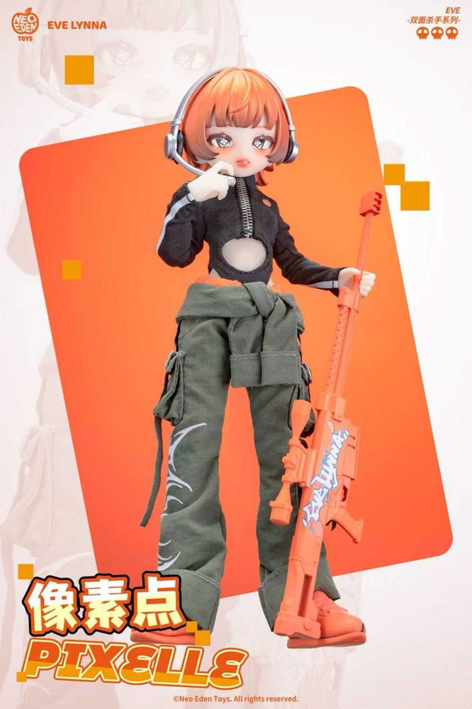 NEO EDEN TOYS Eve lynna 双面の殺し屋シリーズドール PIXELLE (NEO EDEN TOYS EVE LYNNA DOUBLE-FACED KILLER SERIES DOLL PIXELLE)