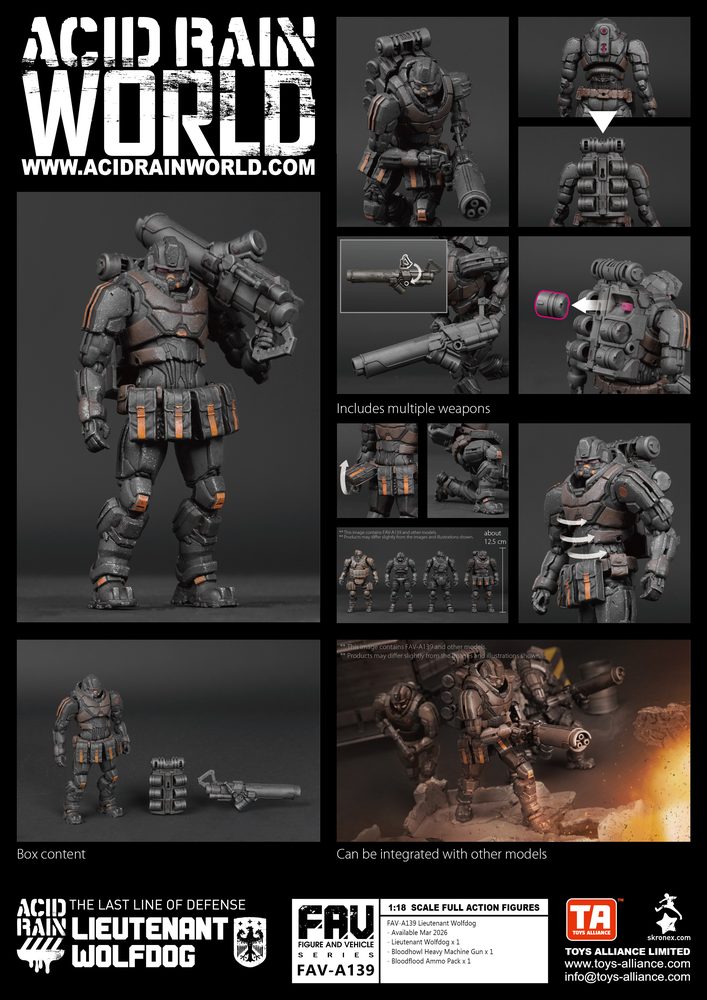 TOYS ALLIANCE LIMITED アシッドレイン 1/18スケール FAV-A139 中尉ウルフドッグ (TOYS ALLIANCE LIMITED "ACID RAIN" 1/18 SCALE FAV-A139 LIEUTENANT WOLFDOG)