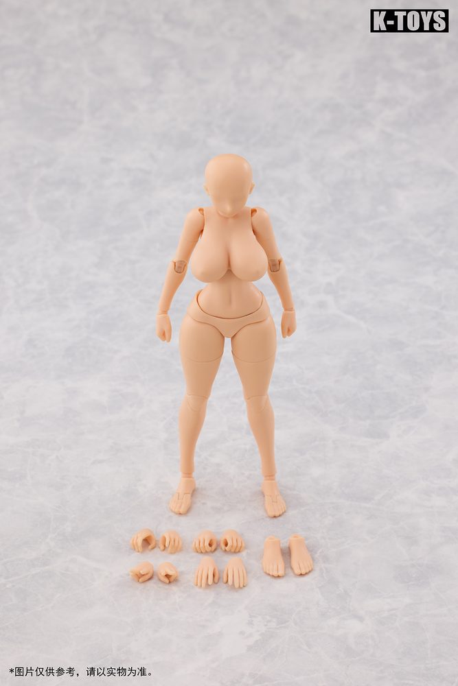 K-Toys 1/12スケール 可動フィギュア 豊満体型女性素体 KT02B ノーマル肌 (K-TOYS 1/12 SCALE ACTION FIGURE GLAMOROUS WOMAN BODY KT02B NORMAL SKIN)