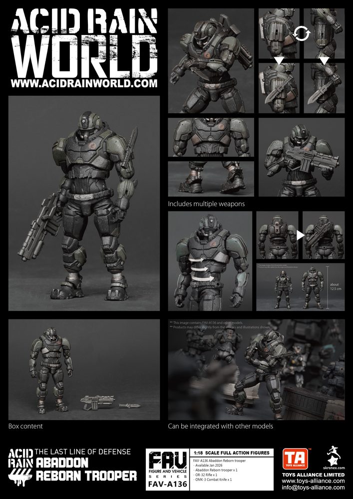 TOYS ALLIANCE LIMITED アシッドレイン 1/18スケール FAV-A136 アバドン リボーン トルーパー (TOYS ALLIANCE LIMITED "ACID RAIN" 1/18 SCALE FAV-A136 ABADDON REBORN TROOPER)