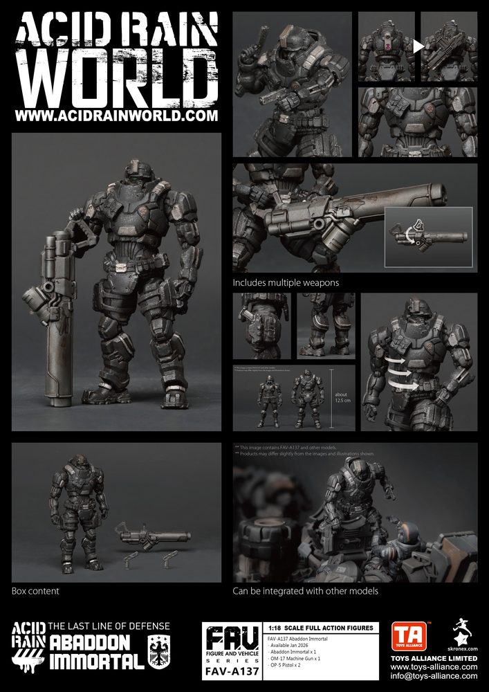 TOYS ALLIANCE LIMITED アシッドレイン 1/18スケール FAV-A137 アバドン イモータル (TOYS ALLIANCE LIMITED "ACID RAIN" 1/18 SCALE FAV-A137 ABADDON IMMORTAL)