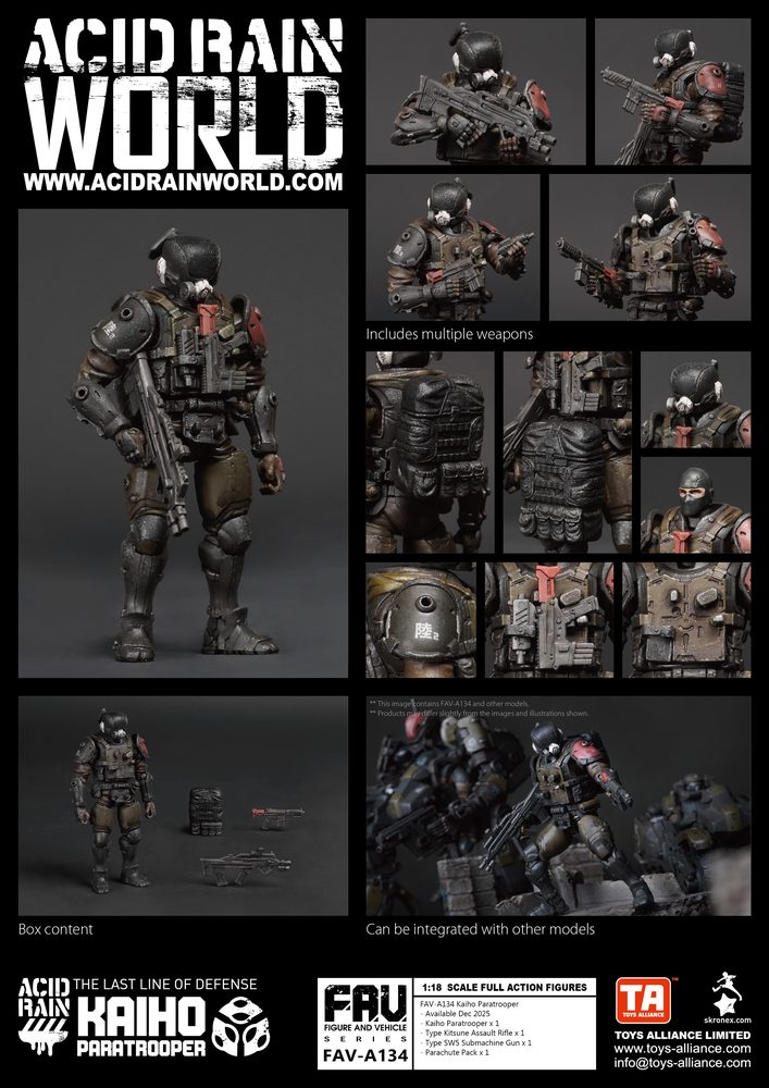 TOYS ALLIANCE LIMITED アシッドレイン 1/18スケール FAV-A134 海堡落下傘兵 (TOYS ALLIANCE LIMITED "ACID RAIN" 1/18 SCALE FAV-A134 KAIHO PARATROOPER)