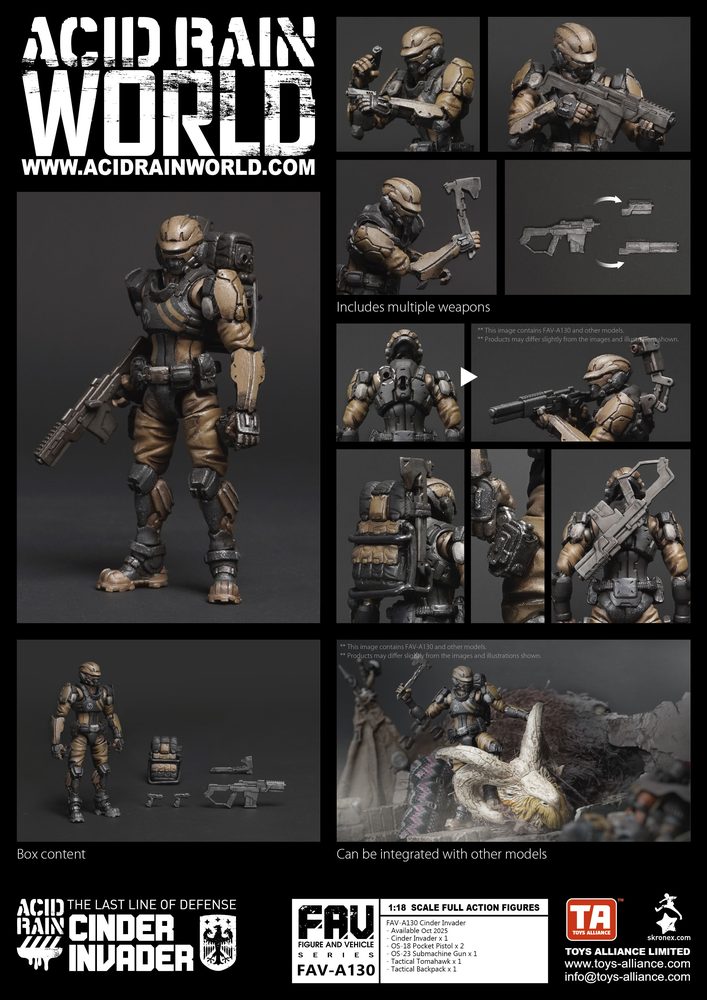 TOYS ALLIANCE LIMITED アシッドレイン 1/18スケール FAV-A130 シンダー・インベーダー (TOYS ALLIANCE LIMITED "ACID RAIN" 1/18 SCALE FAV-A130 CINDER INVADER)