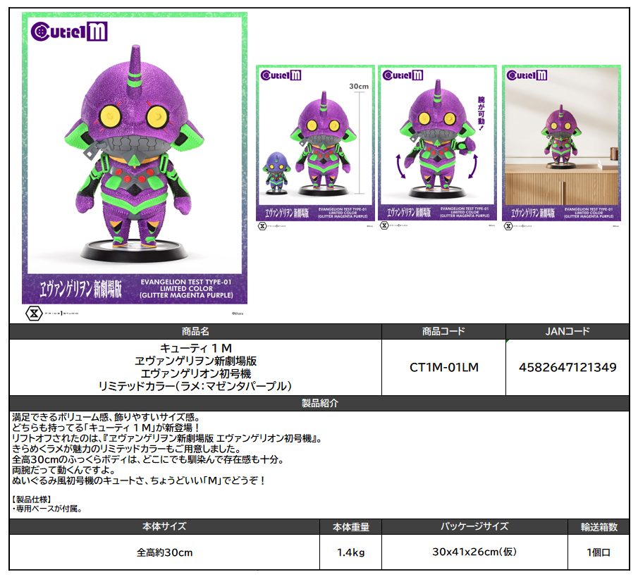 キューティ1 M ヱヴァンゲリヲン新劇場版 エヴァンゲリオン初号機 リミテッドカラー(ラメ:マゼンタパープル) (Cutie1 M "Rebuild of Evangelion" Evangelion Test Type-01 Limited Color (Glitter Magenta Purple))