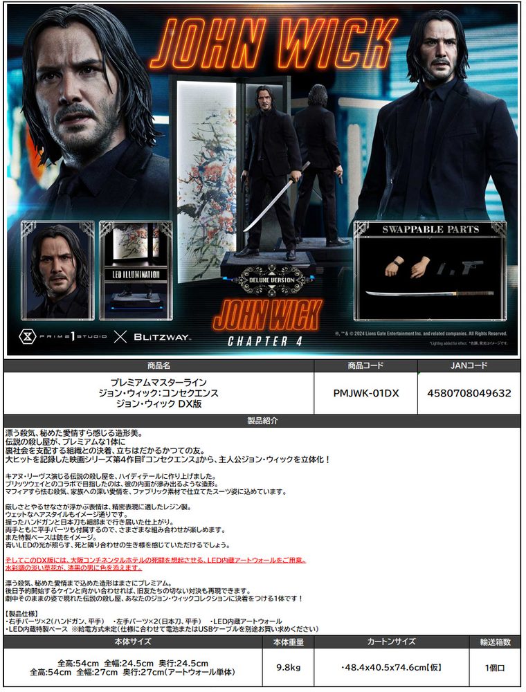 プレミアムマスターライン ジョン・ウィック:コンセクエンス ジョン・ウィック DX版 (Premium Masterline "John Wick: Chapter 4" John Wick DX Edition)
