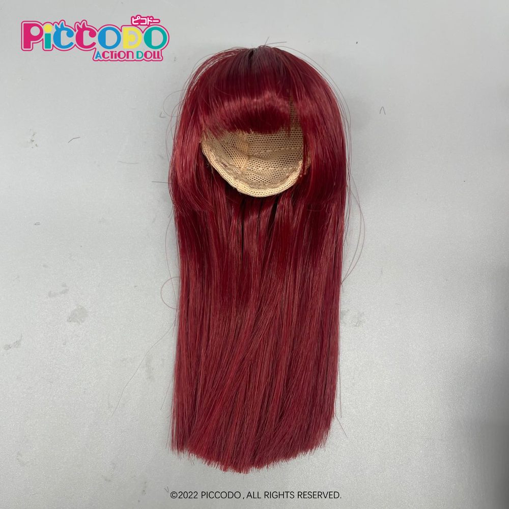 PICCODO ドール用ウィッグ 姫カット (ワインレッド) (PICCODO DOLL WIG HIME CUT (WINE RED))